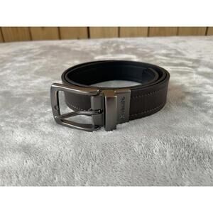 Columbia Men's Size Small 32-38 Black Brown Reversible Leather Belt !!